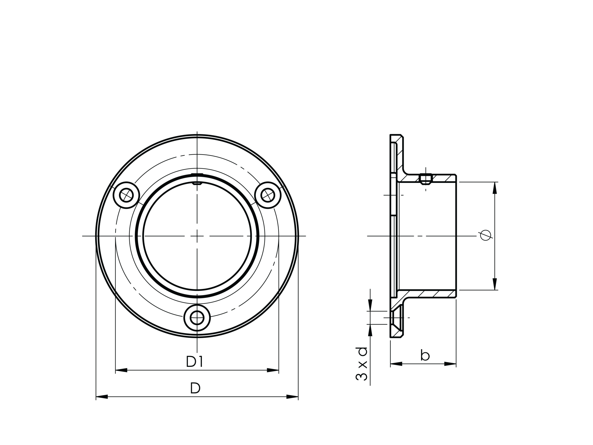 zidna prirobnica 33,7 mm AISI 304 brušena 2 zidna prirobnica 33,7 mm AISI 304 brušena - slika 2