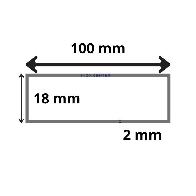 cev pravokotna 100x18x2 AlMgSi0,5 ekstrudirana 2 cev pravokotna 100x18x2 AlMgSi0,5 ekstrudirana - slika 2
