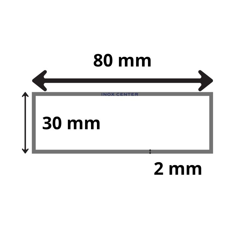 cev pravokotna 80x30x2 AlMgSi0,5 ekstrudirana 2 cev pravokotna 80x30x2 AlMgSi0,5 ekstrudirana - slika 2